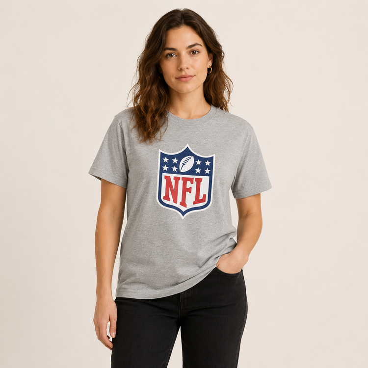 تیشرت یونیسکس آستین کوتاه NFL با فرم راحت در رنگ طوسی