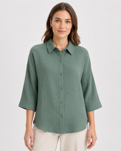 شومیز زنانه موسلین اسمارا سبز