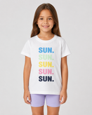 تیشرت دخترانه لوپیلو طرح SUN رنگ سفید