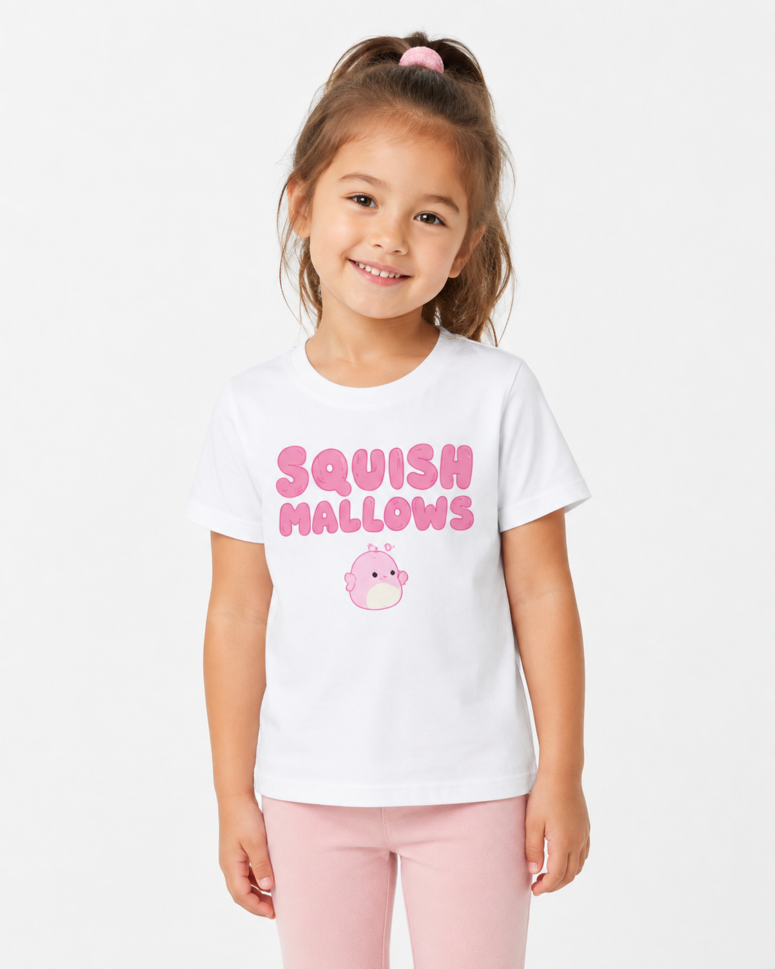 تیشرت دخترانه لوپیلو طرح Team Squish رنگ سفید