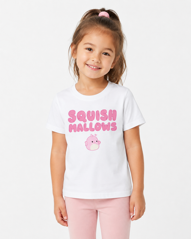 تیشرت دخترانه لوپیلو طرح Team Squish رنگ سفید