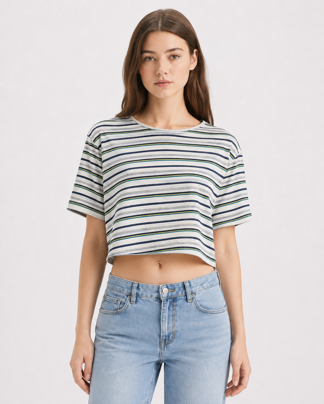 کراپ زنانه راه‌راه H&M چندرنگ