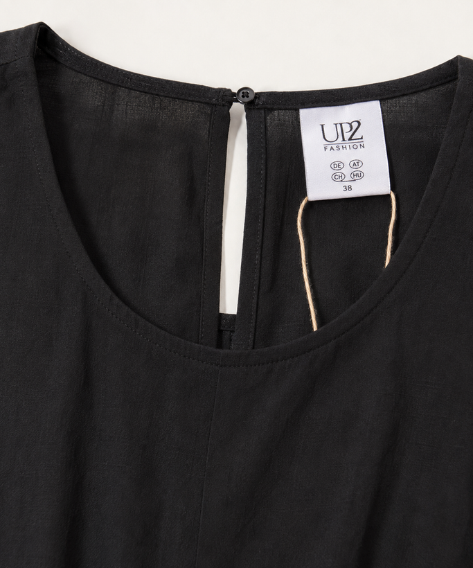 اورال زنانه مشکی آستین کوتاه کمر کشی UP2 Fashion