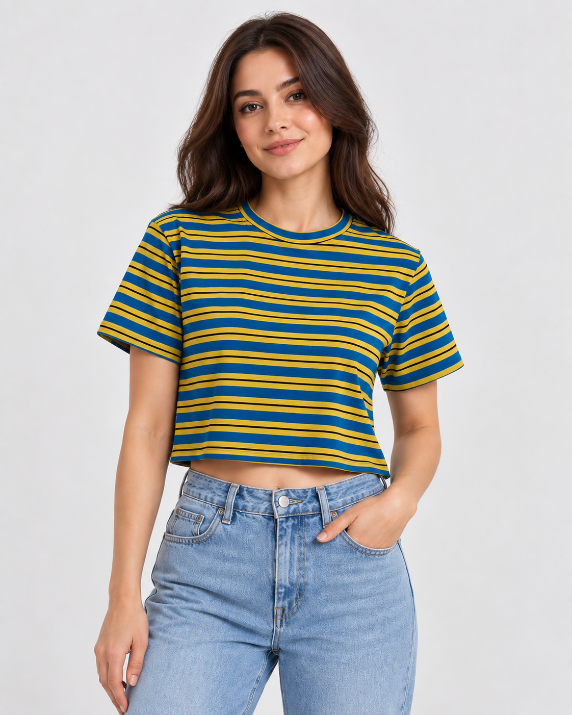 کراپ زنانه راه‌راه H&M