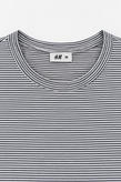 کراپ زنانه راهراه ریز اچ اند ام H&M مدل آزاد یقه گرد